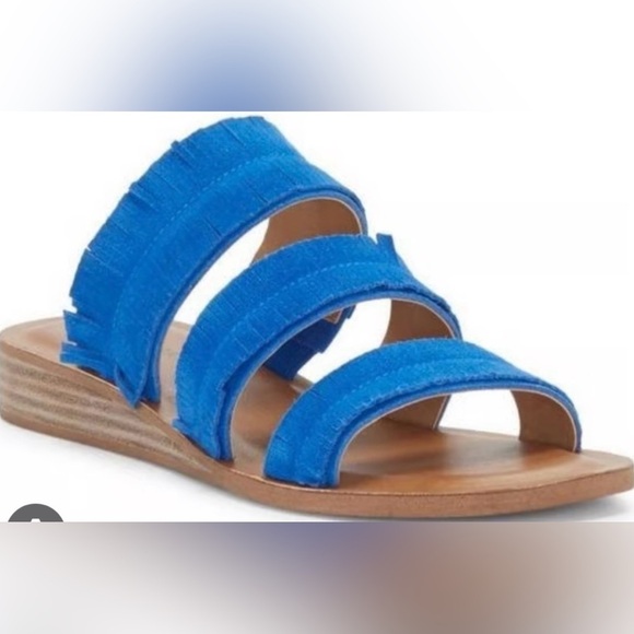 Lucky Brand Shoes - Lucky Brand NIB Hegan Blue Suede Sandals | EUC | Sz 6